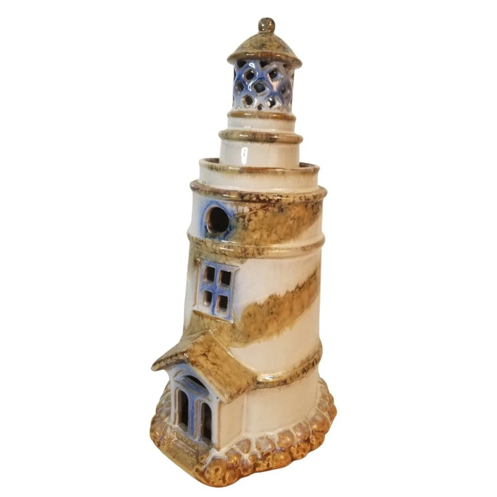 Vintage LIGHTHOUSE Tealight Candle Holder Nautical Decor UNIQUE ESTATE FIND